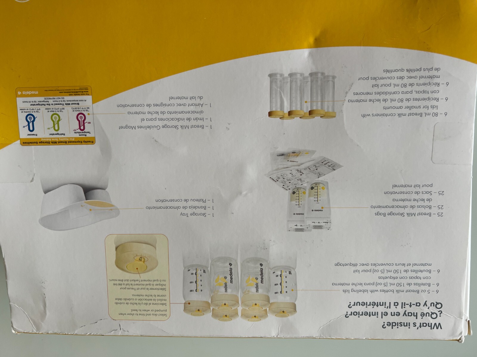 Medela Breast Milk Collection 5 Ounce 150ML - 6 Count Bottles with Storage Tray