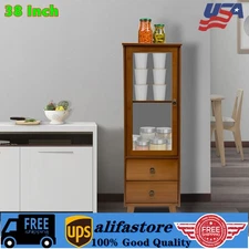 38 Inch Bamboo Buffet Sideboard, Kitchen Pantry Storage Cabinet,Pantry Sideboard