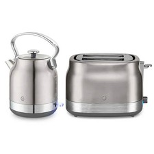 Image of Swan Kettle & Toaster Set 2 Slot Stainless Steel Traditional Retro Revive