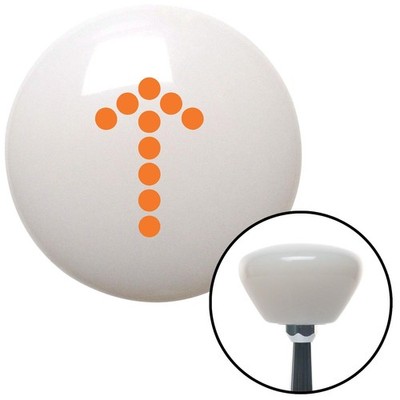 Orange Dotted Directional Arrow Up White Retro Shift Knob w/ M16x1.5 Insert