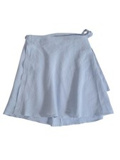 Brandy Melville Linen Genevieve Light Blue Mini Wrap Skirt John Galt