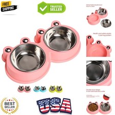 Elegant Stainless Steel Double Pet Bowls - Non-Slip Feeder for Dogs  Cats