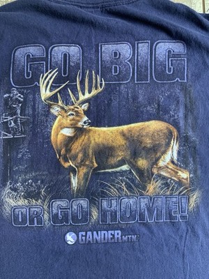 Gander Mountain T Shirt 2XL Big Buck Deer Hunting Outdoor Gear Graphic Tee Blue