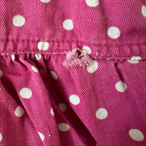 Abito pagliaccetto rosa vintage Okie Dokie bambina tg 12 mo anni 90 a pois Gingham DIFETTO - Foto 4 di 7