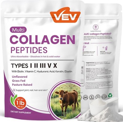 Colageno Hidrolizado 16 Oz En Polvo Con Vitamina C Biotina For Women Sin Sabor 