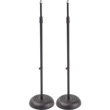 Proline MS235BK Round Base Mic Stand 2 Pack B...