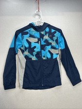 Russell Boys' Blue Active Woven Performance Windbreaker Jacket Hooded Size L NWT