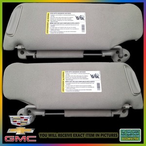 2000-06 TAHOE ESCALADE AVALANCHE YUKON SUBURBAN DUAL Sun Visor Pair Set OEM