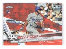 2017 Topps Chrome Andrew Toles #/25 Orange Refractor Parallel SP RC 34 Dodgers