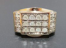10K YG MEN'S NATURAL DIAMOND CLUSTER RING 1.00 tcw SZ 12.5 6.45 grams G135268 