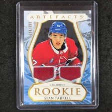2023-24 Artifacts Hockey SEAN FARRELL Rookie Base Material Jersey Gold 28/599