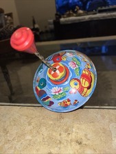 De colección LBZ Lata Spinning Top Juguete Patos Patitos Peces Lirios Flores En Estanque 5x5"