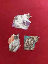 Oblaten Glanzbild Poesiealbum Vintage Alt Katzen