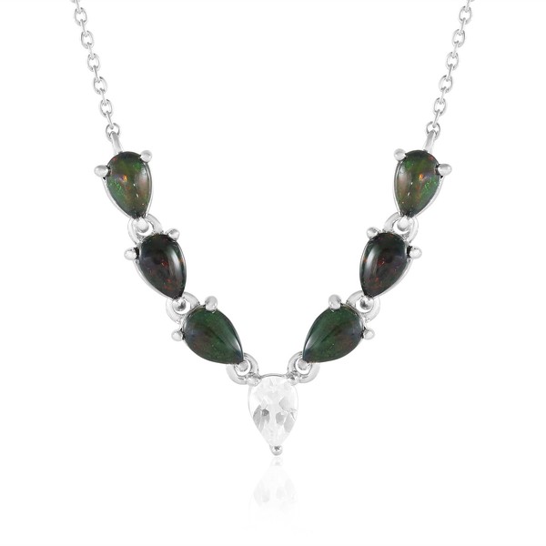 Cavill Silbercollier 925 Sterling Mit 1,76Ct WeißEr Topas Tropfen-image