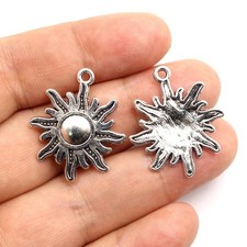 20 Tibet Silver Gold Sun Sunburst Charm Pendants 25mm DIY Earring Jewelry Making