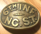 6th Infantry North Carolina 1861-1865  Solid Brass — photo 1