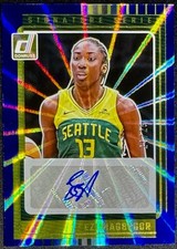2025 Donruss WNBA #SS-EM Ezi Magbegor Signature Series Blue Laser Auto Storm /25
