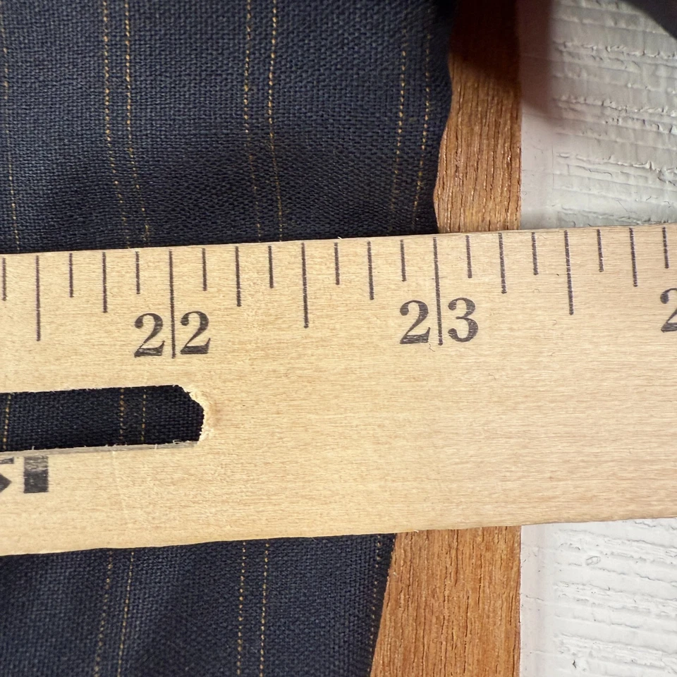 Sarar 套装男式 44L 海军蓝细条纹 3 按钮超 120s 羊毛裤 38x32 — 第 3/4 张图片