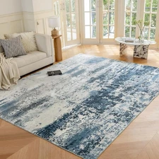 Area Rugs 8x10 Navy Blue And Gray For Living Room Reduced Price Modern Clearance