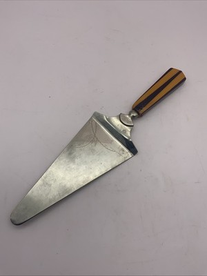 Vintage Art Deco Kuchenscheibe Bernstein Butterscotch weinrot Bakelit Griff 30er Jahre