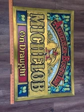 Anheuser Busch Michelob On Draught Vintage Beer Bar Sign 30”x21”