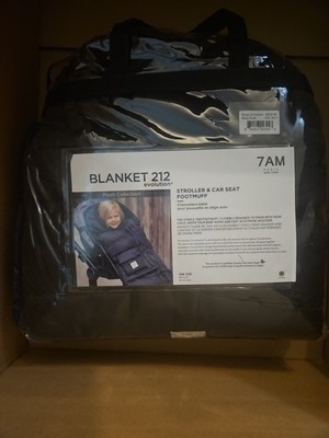 7 A.M. Enfant Blanket 212 Evolution Stroller Car Seat Footmuff Black Plush 6M-4T