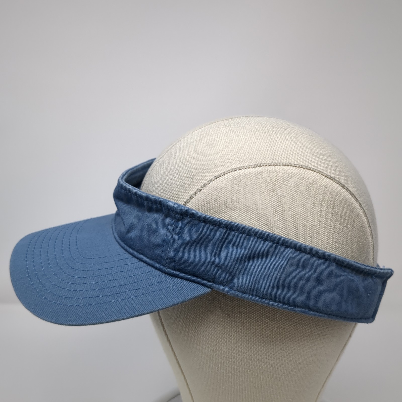 Unbranded Strapback Visor Hat Solid Blue One Size… - image 3
