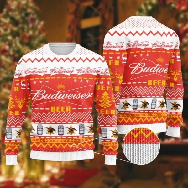 Budweiser Beer Ugly Sweater Xmas