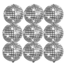 Disco Folienballons 22 Zoll Silber Retro Party Deko für 70er 80er Jahre