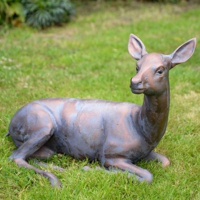 Bronze Legendes Reh Skulptur - Aluminiumguss Hirsch Garten Ornament