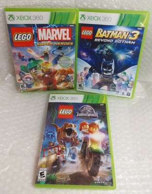 Lot of 3 Microsoft X box 360 Lego Games Marvel SuperHero Batman 3.