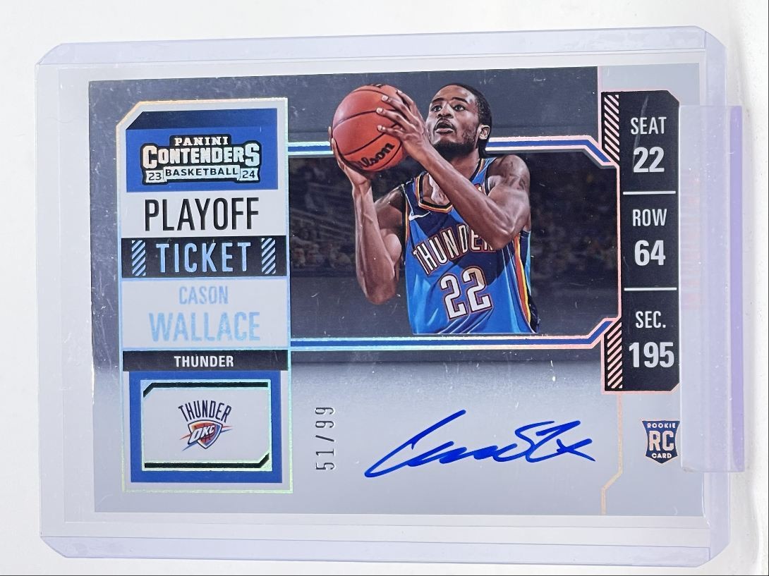 CASON WALLACE 2023-24 CONTENDERS ROOKIE PLAYOFF TICKET VAR RC AUTO /99 Q0234