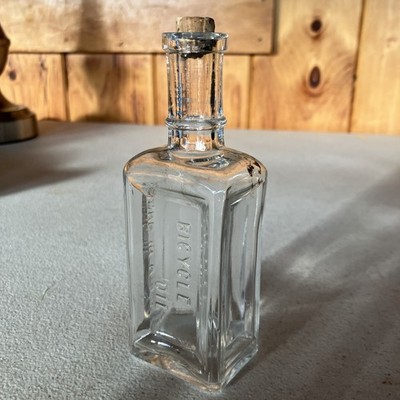 Antique Late 1800s Bicycle Oil Bottle Made In USA Rare Early BIM W/ Cork Stopper