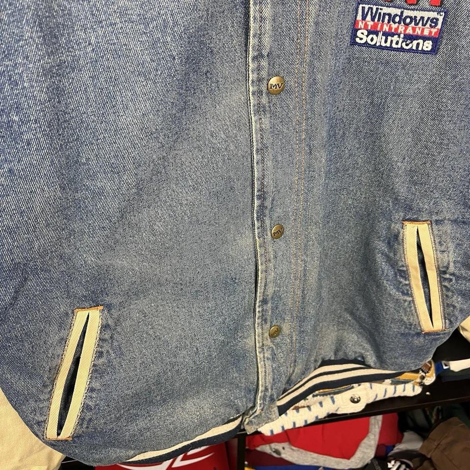 Chaqueta Letterman Vintage Años 90 Microsoft Windows NT Intranet Solutions Talla Grande  Foto 3 de 4