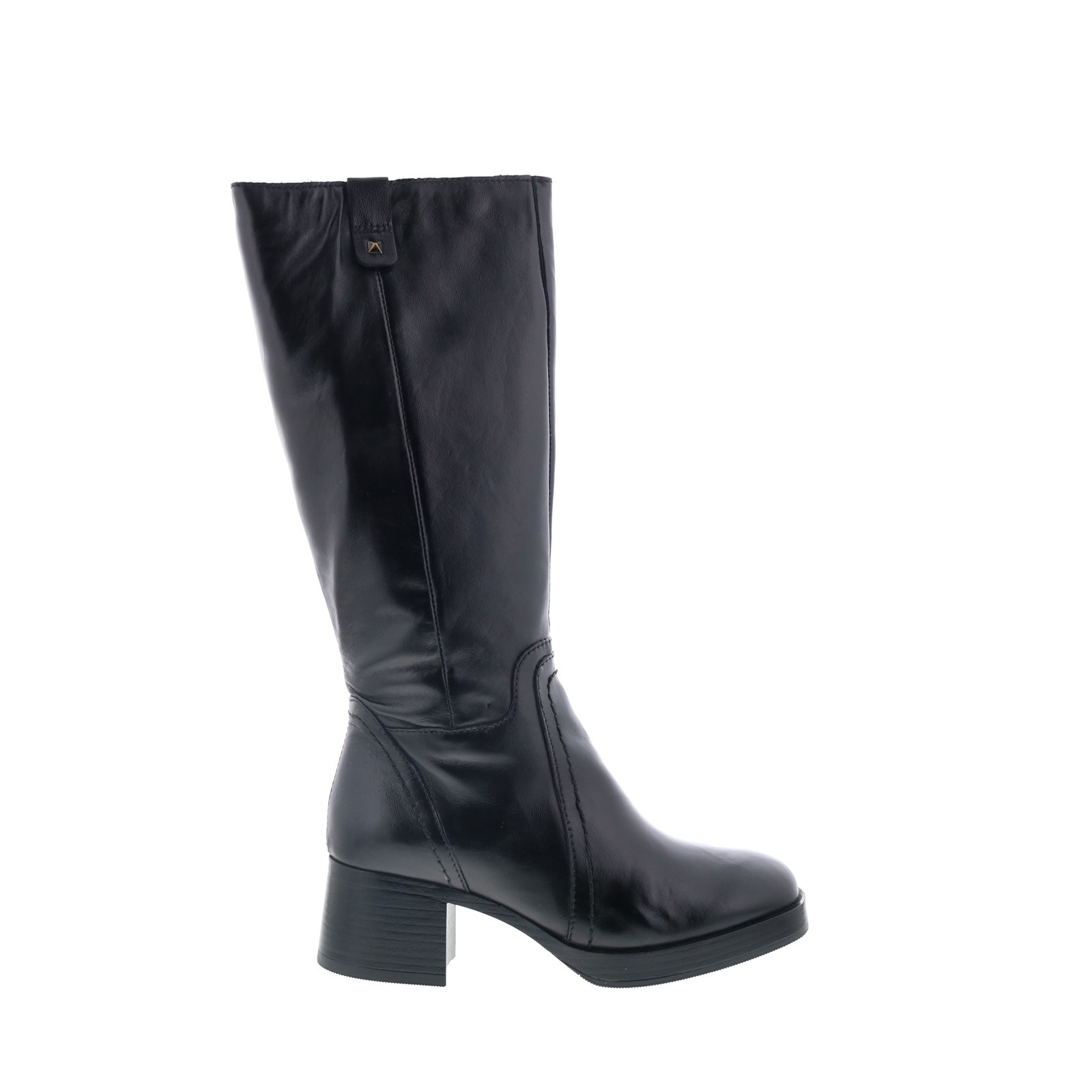 Miz Mooz Mollie Womens Black Leather Zipper Knee High Boots 39