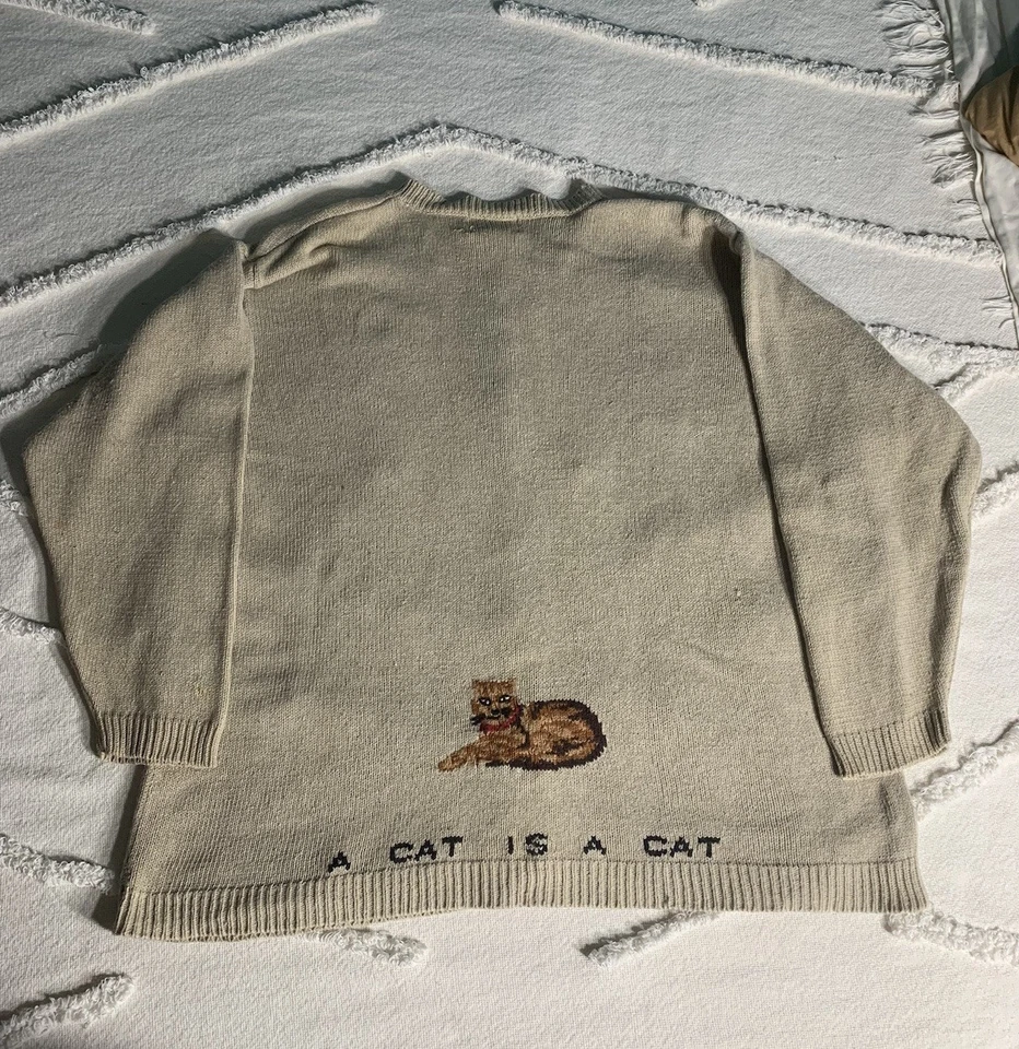 The Quacker Factory A Cat Is A Cat Size 2XL Button Cardigan FLAWS READ - Image 3 of 4