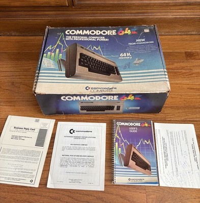 Commodore 64 Computer In Original Box w Cord & User Manual  