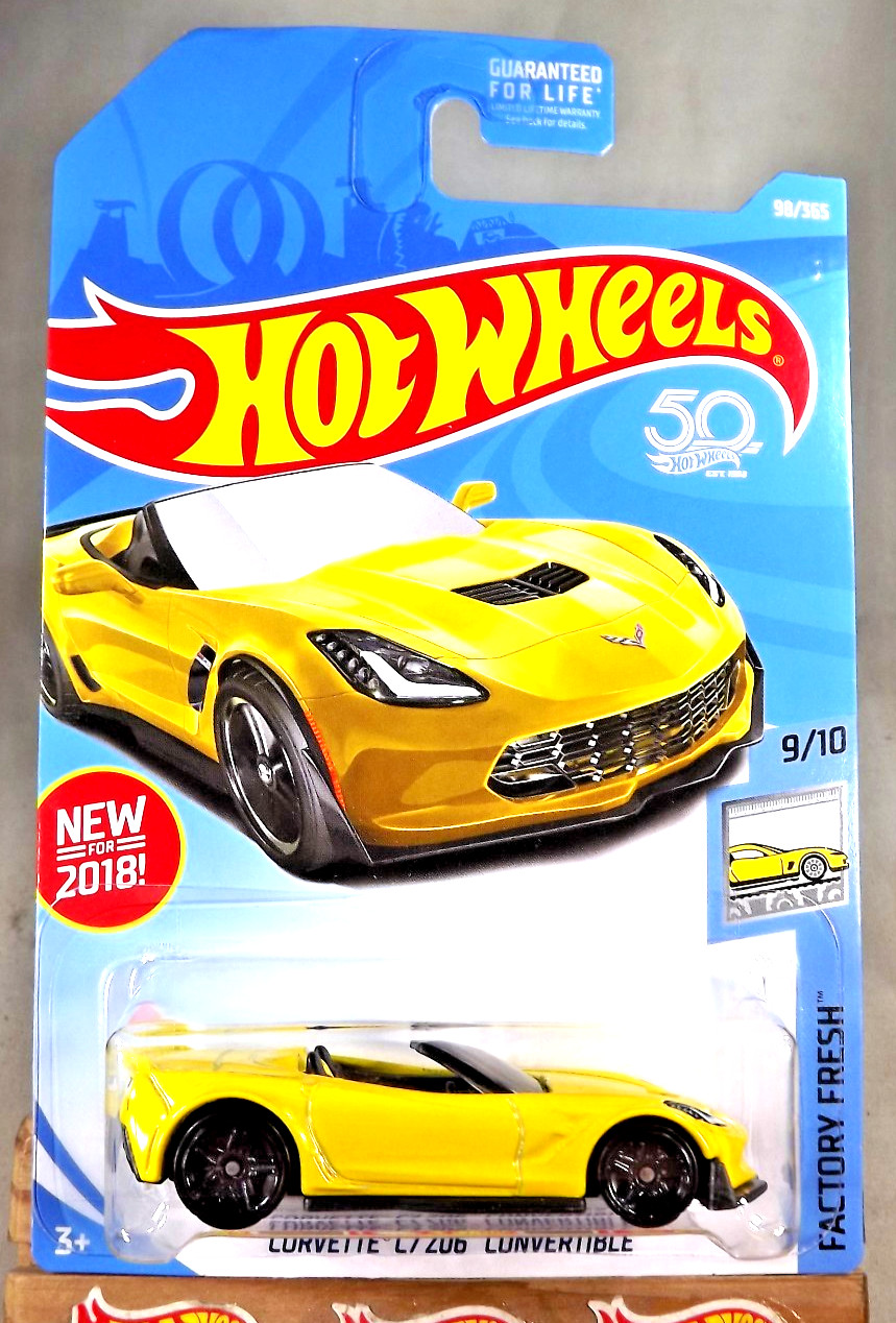 2018 Hot Wheels #98 Factory Fresh 9/10 CORVETTE C7 Z06 CONVERTIBLE Yellow wPr5Sp