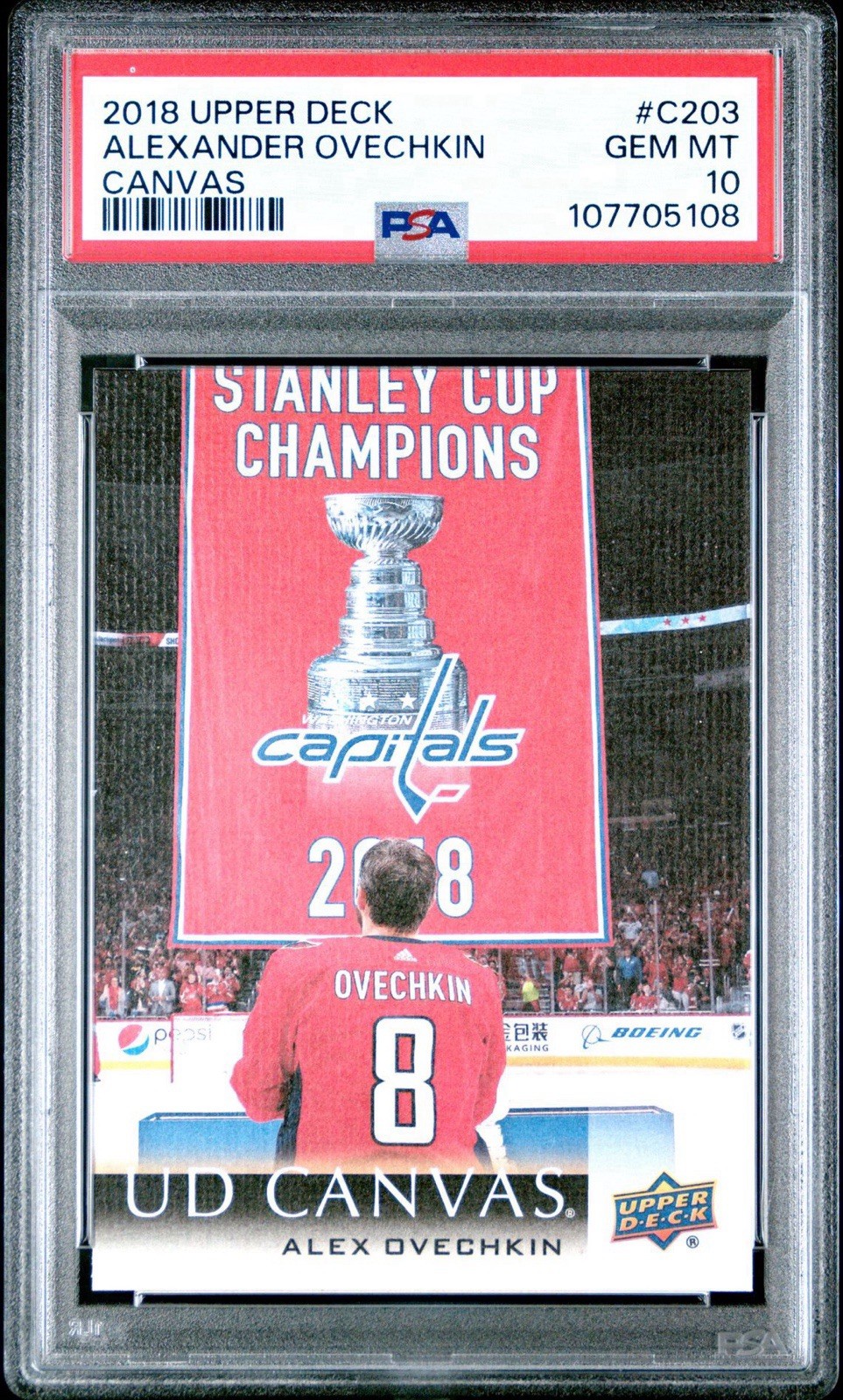 2018-19 Upper Deck - UD Canvas Alex Ovechkin #C203 PSA 10 GEM MINT Capitals