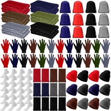 Suhine 72 Pcs Homeless Care Package Supplies Bulk Winter Gloves Beanies Scarv...