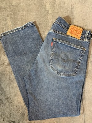 Levi's 505 Men's Blue Medium Wash Denim Jeans Straight Leg Regular Fit Mid Rise