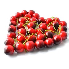36 Pcs Red Black Artificial Lifelike Cherries, Fake Fruit Ornament, Decor Prop