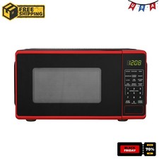 Mainstays 0.7 Cu ft Countertop Microwave Oven, 700 Watts, Red