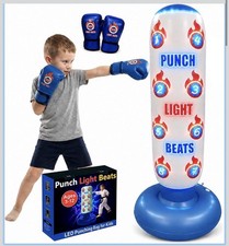 Marwan Sports Interactive Punching Bag for Kids with Boxing Gloves Ages 3-12 63"