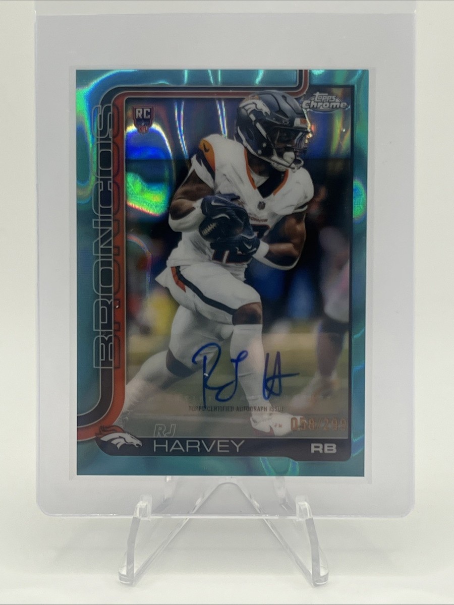 2025 Topps Chrome Football RJ Harvey Rookie Auto /299 - Broncos | eBay