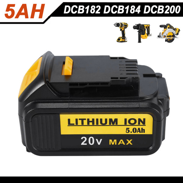 FüR Dewalt DCB184 Akku 18V 5,0Ah Xr Li-Ion DCB205 Led Batterie DCB200 DCB206 De-image