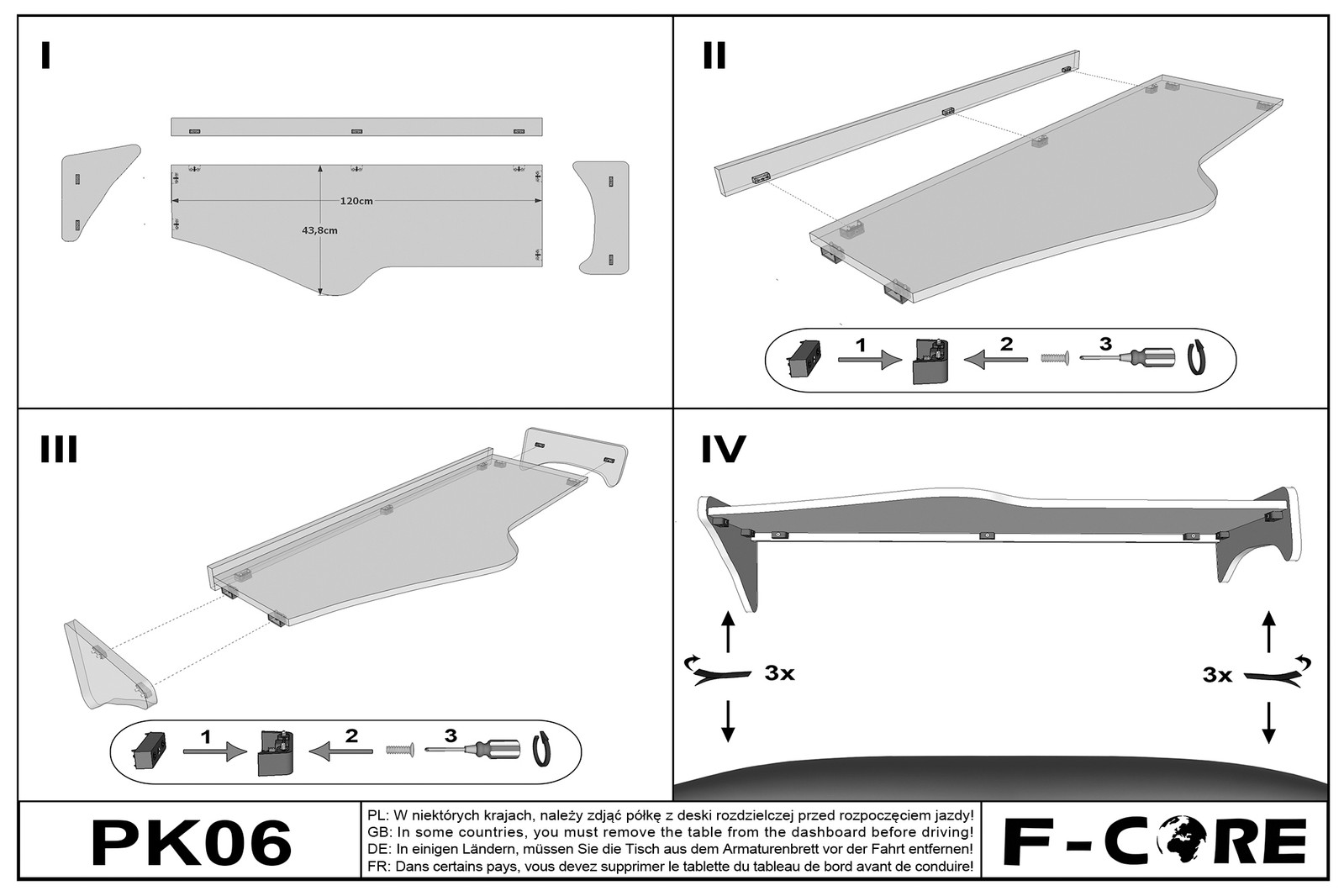 LKW Tisch für SCANIA R 01.05-12.10 Doppel Mit schublade SCHWARZ - Picture 5 of 6