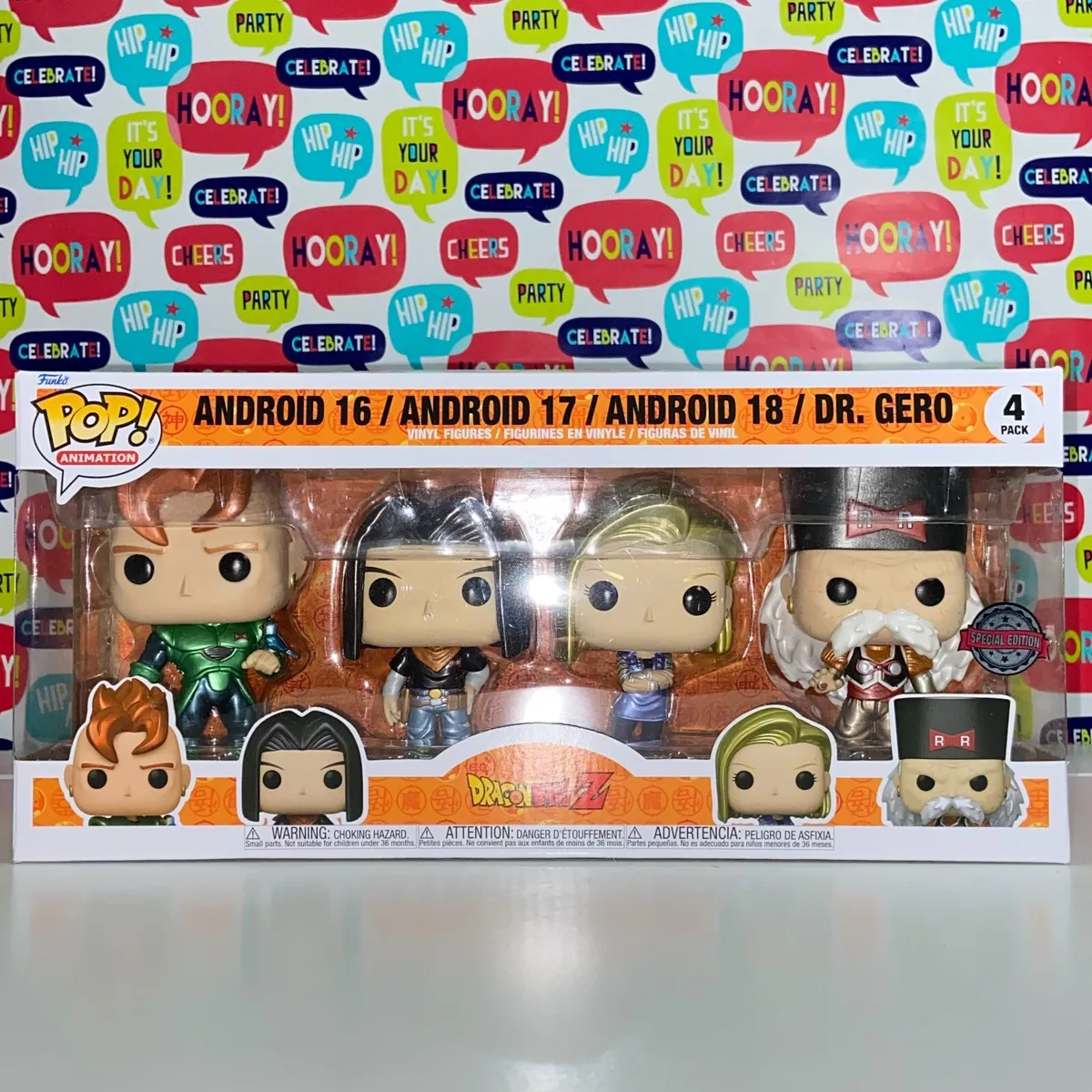 Dragon Ball Z Android 16 Android 17 Android 18 & Dr Gero Pop! Pack