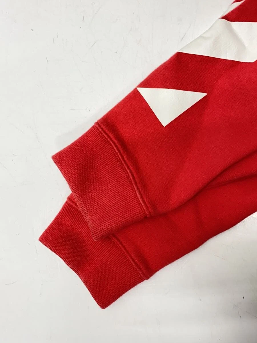 FELPA CON CAPPUCCIO OFF WHITE 18AW DIAG BERNINI S COTONE STAMPA ROSSA USATA