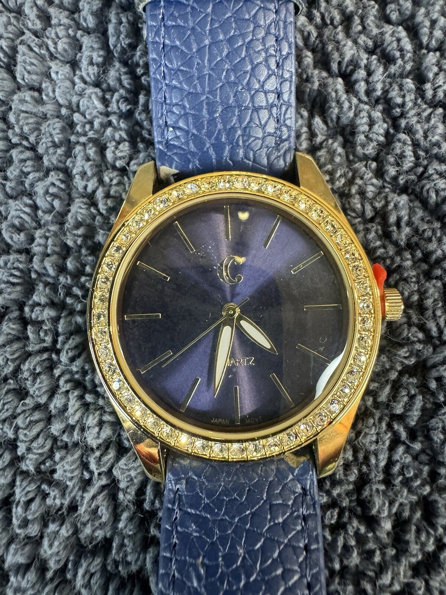 Charming Charlie Womens Gold Tone Rhinestone Bezel Watch Off White Band‎ 9688 Charming Charlie | Accessories | Charming Charlies Silicone  main image 3